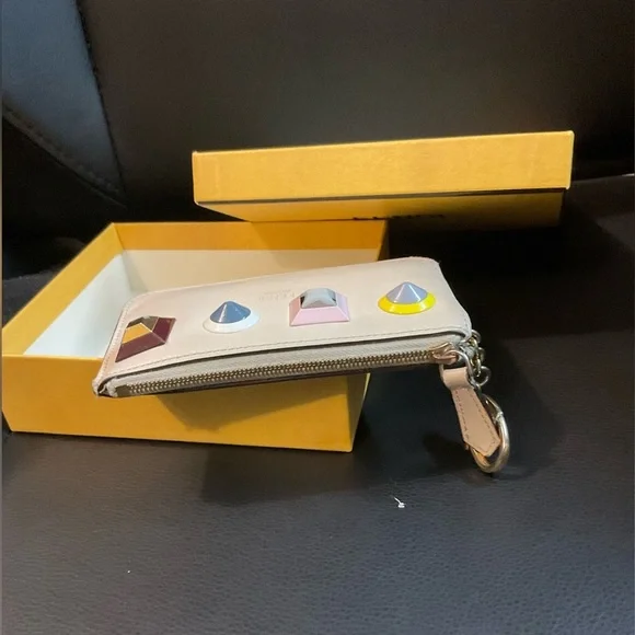 FENDI leather studded key case pouch with original box - Picture 2 of 7